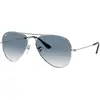 Image de Ray - Ban Unisex Ray - Ban RB3025 AVIATOR 003/3F Lunettes de soleil Métal Argent Bleu Pilote Normale Ombré