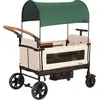 Image de Yvolution Bollerwagen poussette verte - poussette pliable avec toit solaire