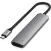 Image de Satechi USB-C 6-en-1 Adaptateur multiport slim   Ports USB-C PD et USB-A   HDMI 4K à 60Hz   Lecteur de Carte Micro/SD