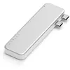 Image de Hub multiport USB-C Satechi pour MacBook Neo, compatible HDMI 4K, double connecteur, couleur argent