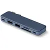 Image de Hub USB-C 6 en 1 Snap-Hub de SATECHI pour MacBook Neo, couleur Indigo | Alimentation PD 45W, HDMI 4K@60 Hz, double port USB-C