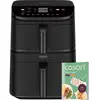Image de Friteuse à air chaud COSORI Turbo Tower 10,8 L, double zone, 2 paniers, revêtement céramique sans PFAS, 7 fonctions, 2630 W, noir, CAF-DC121-AEUR