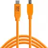 Image de Tether Tools USB-C vers 2.0 Mini B 5 broches 4,60m orange