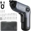 Image de Ensemble de visseuse sans fil WORKPRO 3,6V, visseuse à percussion excentrique, petite visseuse sans fil avec 21 embouts et une tige d'extension, batterie 2000 mAh, éclairage LED, câble USB-C, boîte de rangement, idéale pour les bricoleurs, couleur grise