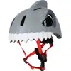 Image de Casque vélo enfant CRAZY SAFETY Requin Taille S (49-55 cm) Coque rigide Ventilation LED Gris/blanc/rouge - Neuf