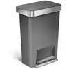Image de Simplehuman - Poubelle 45 L, Avec Poche Pour Sac, Inox/gris Cw1386cb