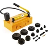 Image de Kit de perforation hydraulique VEVOR Kit de perforation Knockout 15t, pompe manuelle outil de perforation acier 10 formes de perforation 1/2, 3/4, 1, 1-1/4, 1-1/2, 2, 2-1/2, 3, 3-1/2, 4 pouces, cylindre perforateur pompe hydraulique