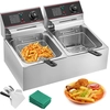 Image de VEVOR 295 x 235 x 150 mm Commercial Friteuse électrique Profond Double zone froide 6L 5000W 220V pour la restauration rapide Snackbars