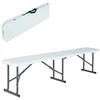 Image de Lifetime   Banc Enfant Pliant Blanc 183 X 42 X 29 Cm   Acier Haute Densité   Supporte Jusqu'à 454 Kg   Léger Et Résistant Aux Intempéries