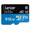 Image de Lexar High-Performance 633x UHS-I MicroSDXC, 512 Go, mémoire flash classe 10, noir/bleu, classe : A2 V30 U3, 70 Mo/s, 100 Mo/s