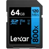 Image de Lexar SDXC High-Performance 64 Go 800 x UHS-I série Blue, Classe 10, U3, V30, pour Enregistrement vidéo 4K, Haute Vitesse de Transfert, Noir/Bleu en occasion ou reconditionné