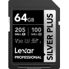 Image de LEXAR Carte SD Silver Plus UHS-1 64Go V30 R205/W100