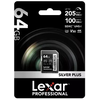 Image de Tarjeta Sd Lexar Professional Silver Plus 64 Gb Uhs-i V30 205 Mb/s Resistente