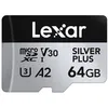 Image de Lexar Silver Plus Carte Micro SD 64 Go, Microsdxc Carte TF jusqu'à 205 Mo/s en Lecture, 100 Mo/s en écriture, Carte Mémoire Micro SD+ Adaptateur, A2, U3, Classe 10, V30, Full HD et 4K UHD Video en occasion ou reconditionné