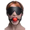 Image de Harnais coquin ajustable avec bandeau pour les yeux et bâillon-boule