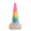 Image de XR Brands - Gode en Silicone Luminescent Arc-en-ciel