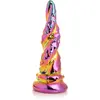 Image de Creature Cocks - Dildo en Verre Envoûtant Arc-en-ciel - Jaune & Rose