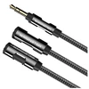 Image de Mini Câble Répartiteur Audio Stéréo Monster Cable Jack 3,5 Mm Mâle Vers 2 Jack 3,5 Mm Femelle 0,15 M Noir
