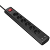 Image de Rallonge Multiprise Parafoudre Parasurtenseur 6 Prises AC avec 2 Ports USB-A Noir - Neuf