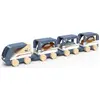 Image de Speedy Monkey : porte-jouets en bois en forme de train, en bois jouet coloré
