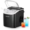 Image de Machine à glaçons EUHOMY, capacité de 12 kg par 24 heures, fonction de nettoyage automatique, 2 tailles de glaçons, couleur noire