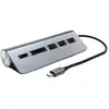 Image de Hub Type-C vers USB 3.0 5Gbps avec Lecteurs de Carte SD/Micro Gris foncé - Neuf