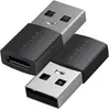 Image de Satechi, lot de 2 adaptateurs USB-A vers USB-C USB 3.0 10 Gbps en aluminium, noir / argent