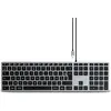 Image de Satechi, Clavier filaire Slim W3 USB-C AZERTY rétroéclairé, Gris