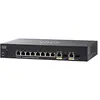 Image de Commutateur géré Cisco SG350-10P, Combine 10 Ports Gigabit Ethernet (GbE) et 8 Ports Gigabit Ethernet RJ45 et 2 Ports SFP Gigabit Ethernet, Plus 62 W PoE, Protection à Vie limitée (SG350-10P-K9-EU) en occasion ou reconditionné