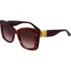 Image de Karl Lagerfeld Femme Karl Lagerfeld KL6139S 609 Lunettes de soleil Acétate Rouge Marron Carré Normale Ombré