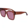Image de Calvin Klein Femme Calvin Klein CK23508S 200 Lunettes de soleil Acétate Marron Carré Normale Normale