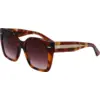 Image de Calvin Klein Femme Calvin Klein CK23508S 220 Lunettes de soleil Acétate Havane Gris Carré Normale Normale