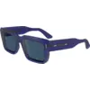 Image de Calvin Klein Homme Calvin Klein CK23538S 400 Lunettes de soleil Acétate Bleu Bleu Carré Normale Normale