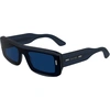 Image de Lunettes de soleil Calvin Klein CK24503S 438, bleu, uni, forme rectangulaire