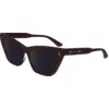 Image de Calvin Klein Femme Calvin Klein CK24505S 605 Lunettes de soleil Acétate Rouge Violet Papillon Normale Normale