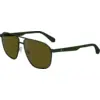 Image de Calvin Klein Homme Calvin Klein CKJ24202S 309 Lunettes de soleil Métal Vert Marron Carré Normale Normale