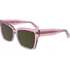 Image de Calvin Klein Femme Calvin Klein CKJ24606S 661 Lunettes de soleil Acétate Rose Vert Carré Normale Normale