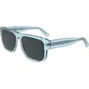 Image de Calvin Klein Homme Calvin Klein CKJ24607S 405 Lunettes de soleil Acétate Bleu Gris Carré Normale