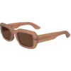 Image de Calvin Klein Unisex Calvin Klein CK24511S 835 Lunettes de soleil Bio -cicide Marron Marron Carré Normale