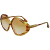 Image de Victoria Beckham Femme Victoria Beckham VB614S 222 Lunettes de soleil Plastique Havane Marron Géométrique Ombré