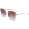Image de LONGCHAMP Femme LONGCHAMP LO167S 108 Lunettes de soleil Métal Blanc Marron Papillon Normale Normale
