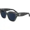 Image de Lunettes de soleil pour femme Longchamp LO741S Textured blue 55/17/140