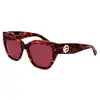 Image de Lunettes de soleil pour femme Longchamp LO741S Rouge texturé 55/17/140