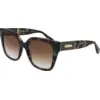Image de LONGCHAMP Femme LONGCHAMP LO754SL 309 Lunettes de soleil Acétate Havane Papillon Normale Normale