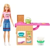 Image de Barbie Set de pâtes avec poupée (blonde), poupée à habiller, Barbie Cuisine avec pâte à modeler