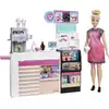 Image de Barbie Nasch-Café Set de jeu avec poupée (blonde), plus de 20 pièces Accessoires pour poupées