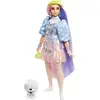 Image de Barbie Poupée extra aux longs cheveux pastel, animal de compagnie inclus