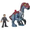 Image de Fisher-Price Imaginext Jurassic World Ensemble de figurines de dinosaures Therizinosaurus & Owen pour les enfants de maternelle de 3 ans et plus