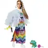 Image de Barbie Poupée extra avec robe arc-en-ciel, poupée à habiller, poupée de mode