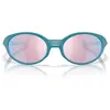 Image de Lunettes de soleil Oakley Oo9438 Eyejacket Redux, modèle rectangulaire pour hommes, couleur rouge, verres Prizm Snow Balsam mats / monture saphir, largeur de 58 mm